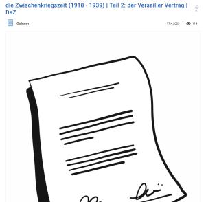 Cover: Die Zwischenkriegszeit (1918 - 1939) - Teil 2: Der Versailler Vertrag | ZUM-Apps