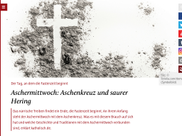 Cover: Aschermittwoch bedeutet Aschenkreuz und saurer Hering