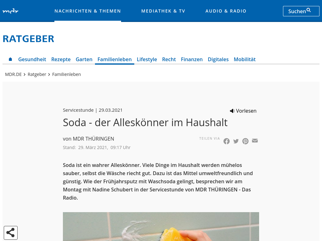 Cover: Putzen, Waschen, Bleichen: Soda - der Alleskönner im Haushalt 