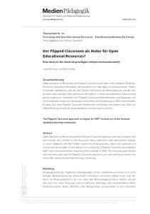 Cover: Der Flipped Classroom als Motor für Open Educational Resources? Eine Analyse der deutschsprachigen Lehrpersonencommunity