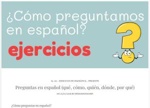 Cover: Preguntas en español | Ejercicios