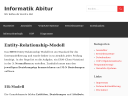Cover: Entity-Relationship-Modell – Informatik Abitur
