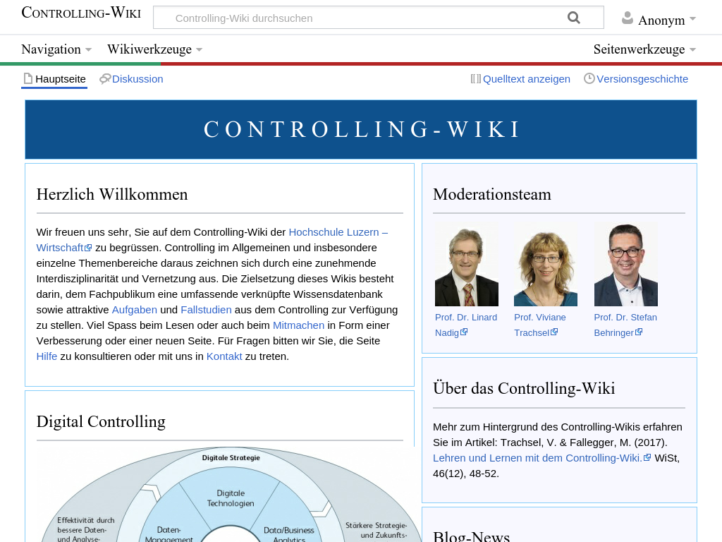 Cover: Controlling-Wiki der Hochschule Luzern