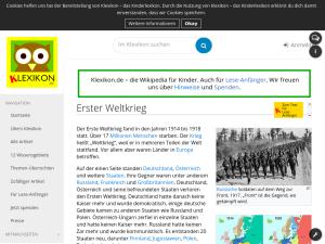 Cover: Erster Weltkrieg – Klexikon – das Kinderlexikon