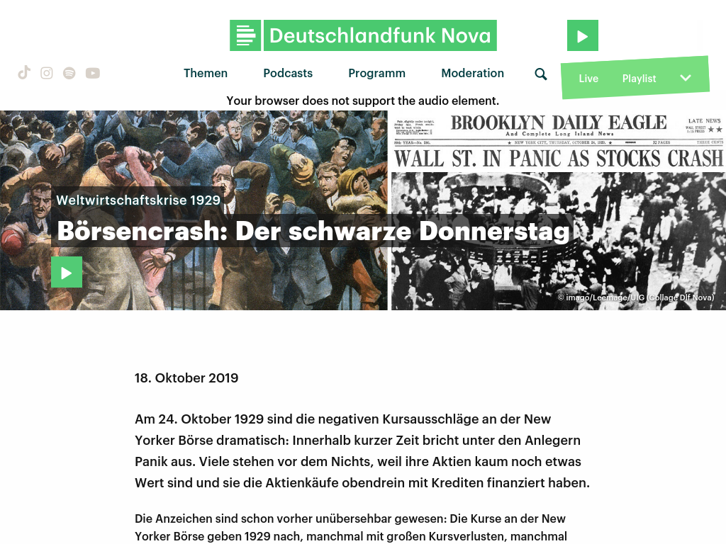 Cover: Weltwirtschaftskrise 1929 - Börsencrash - Der schwarze Donnerstag