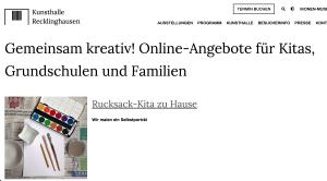 Cover: Kunsthalle Recklinghausen | Online-Angebote für Kitas, Schulen, Familien