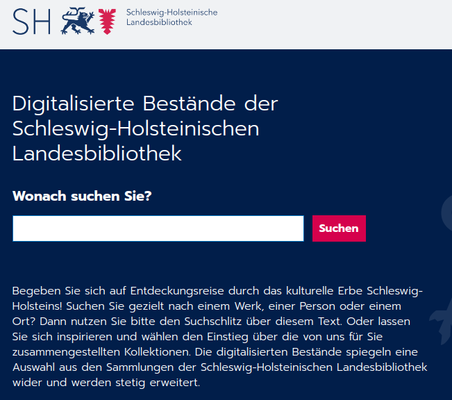 Cover: Digitalisierte Bestände der Schleswig-Holsteinischen Landesbibliothek