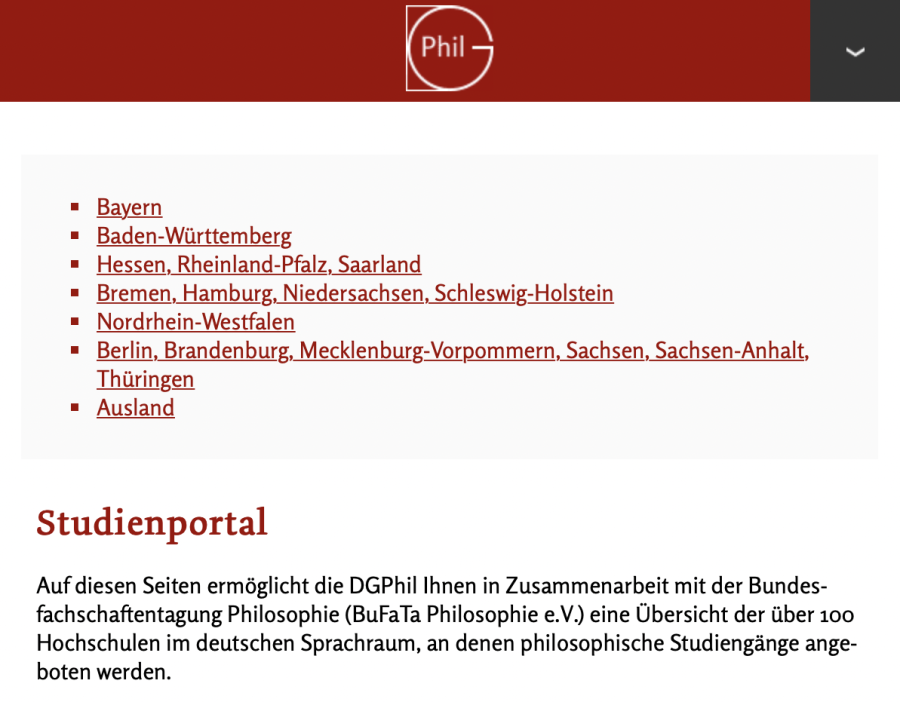 Cover: Deutsche Gesellschaft für Philosophie e.V.: Studienportal