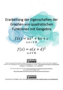 Cover: Eigenschaften von quadratischen Funktionen