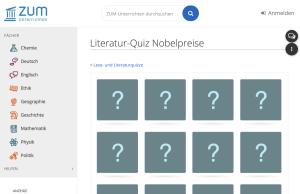 Cover: Lese- und Literaturquizze/Literatur-Quiz Nobelpreise