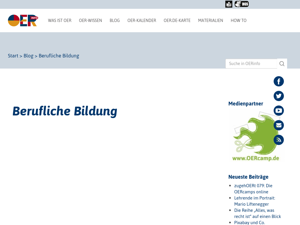 Cover: Berufliche Bildung Archive | OERinfo – Informationsstelle OER