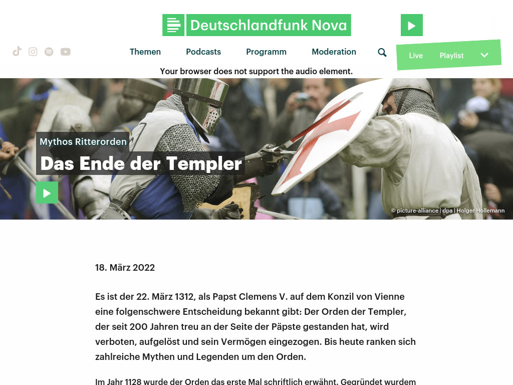 Cover: Mythos Ritterorden - Das Ende der Templer