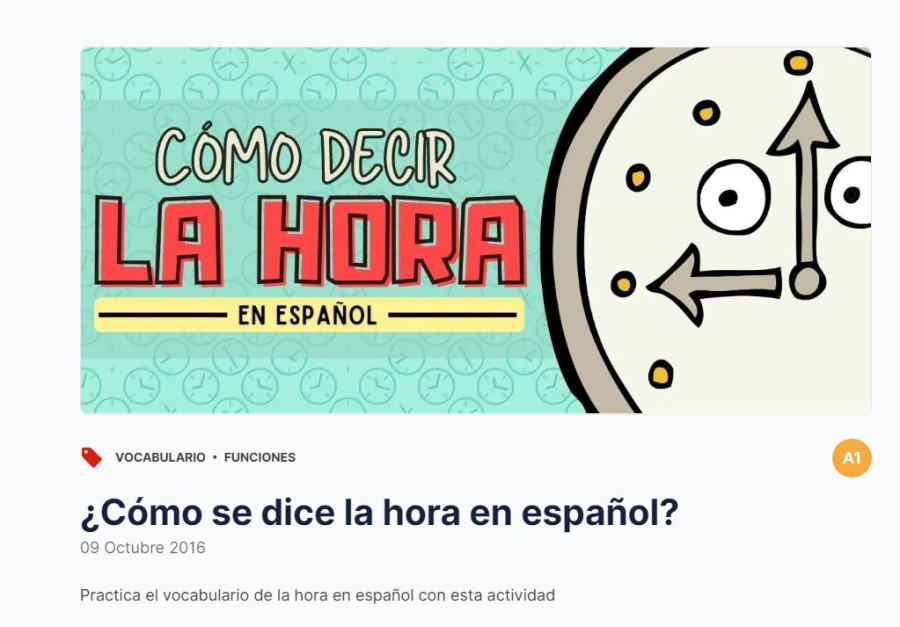 Cover: ¿Cómo se dice la hora en español? 