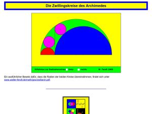 Cover: Zwillingskreise des Archimedes