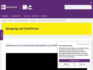 Cover: Interferenz von Lichtwellen (Simulation von PhET)