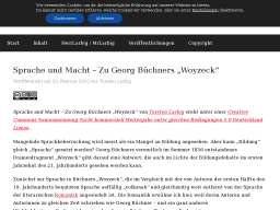 Cover: Sprache und Macht – Zu Georg Büchners „Woyzeck“ | herrlarbig.de