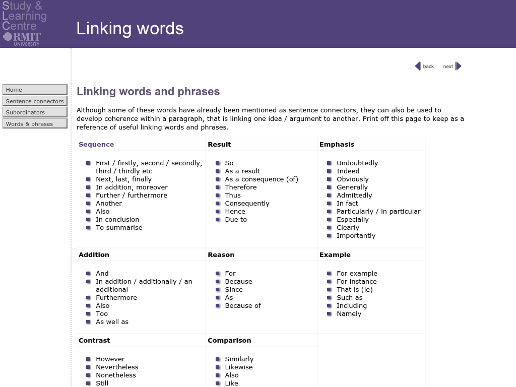 Cover: Linking words
