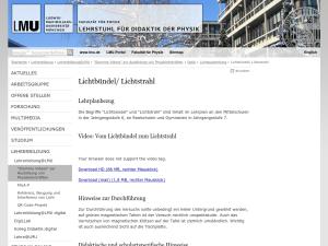 Cover: Lichtbündel/ Lichtstrahl - Lehrstuhl für Didaktik der Physik - LMU München