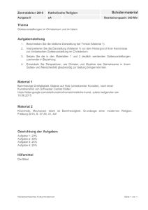 Cover: Schriftliche Abituraufgaben Niedersachsen 2016 Katholische Religion Kurs auf erhöhtem Anforderungsniveau (eA) Aufgabe 2
