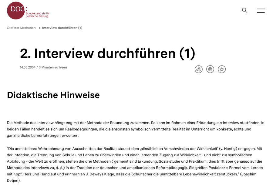 Cover: 2. Interview durchführen (1) | bpb