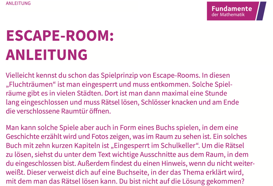 Cover: Mathe Escape Room