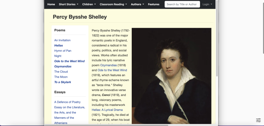 Cover: Percy Bysshe Shelley