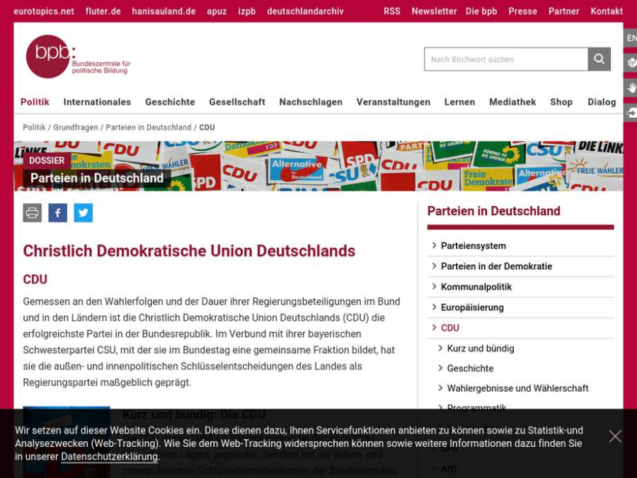Cover: Parteien in Deutschland: CDU