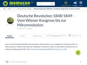 Cover: Deutsche Revolution 1848/1849 - Vom Wiener Kongress bis zur Märzrevolution | memucho