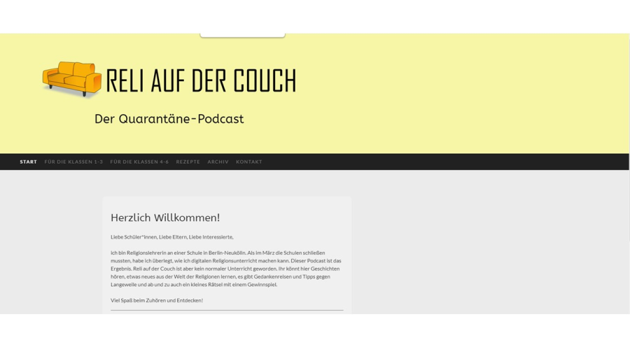 Cover: Reli auf der Couch - der Quarantäne-Podcast