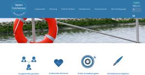 Cover: Digitaler Freischwimmer – Ein Online-Lernangebot zu digitalen Tools in der Hochschullehre.