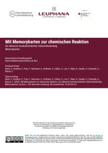 Cover: Mit Memorykarten zur chemischen Reaktion Ein inklusiver kontextorientierter Unterrichtseinstieg Memorykarten