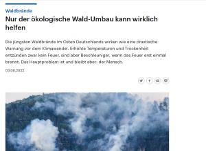 Cover: Waldbrände - Nur der ökologische Wald-Umbau kann wirklich helfen