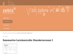 Cover: Summative Lernkontrolle: Hunderterraum | zebis