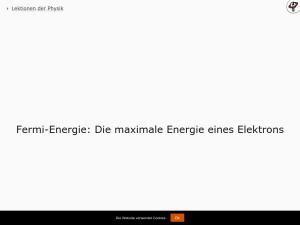 Cover: Fermi-Energie: Die maximale Energie eines Elektrons