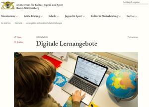Cover: Baden-Württemberg - Digitale Lernangebote