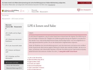 Cover: LPE 6 Ionen und Salze