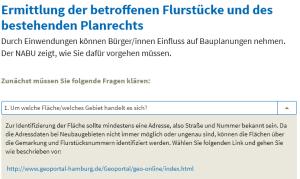Cover: Ermittlung Flurstück -Einwendung auf den Baubauungsplan