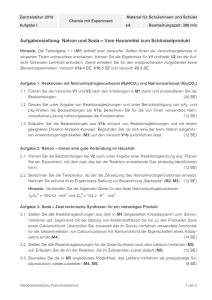Cover: Schriftliche Abituraufgaben Niedersachsen 2018 Chemie Kurs auf erhöhtem Anforderungsniveau (eA) mit Experimentieren Aufgabe 1