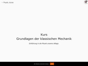 Cover: Kurs Grundlagen der klassischen Mechanik