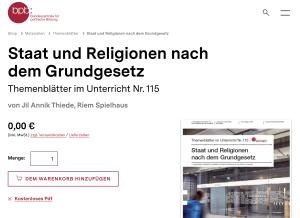Cover: Staat und Religionen nach dem Grundgesetz - Themenblätter