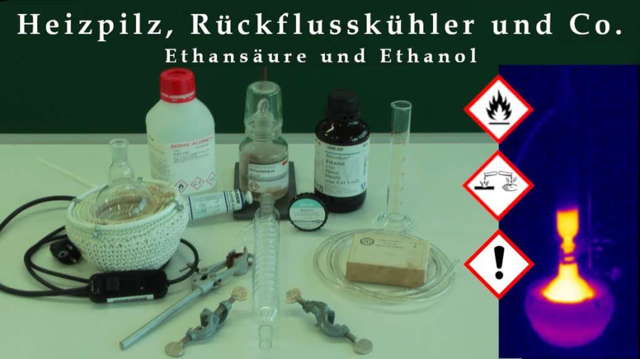 Cover: Ethansäure und Ethanol - Heizpilz, Rückflusskühler & Co. | Sehen & Verstehen