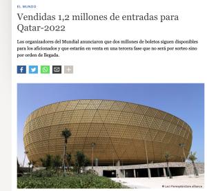 Cover: Vendidas 1,2 millones de entradas para Qatar