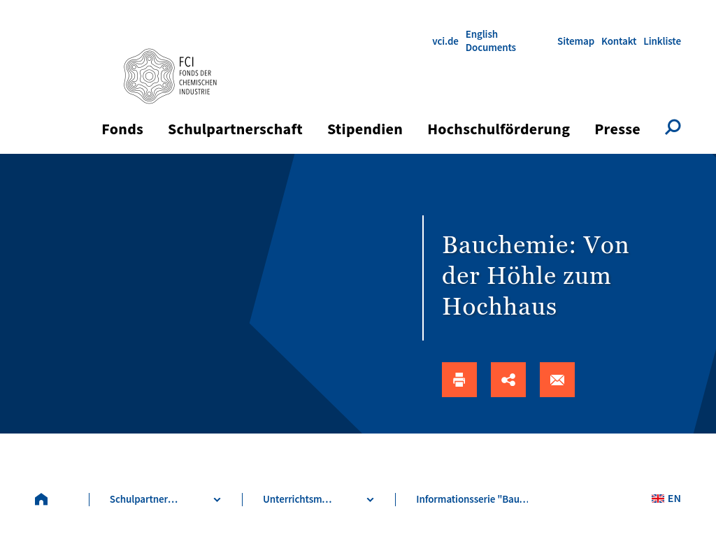 Cover: Bauchemie: Von der Höhle zum Hochhaus | FCI