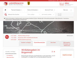 Cover: Winkelangaben im Bogenmaß — Landesbildungsserver Baden-Württemberg
