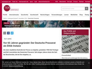 Cover: Vor 60 Jahren gegründet: Der Deutsche Presserat als Ethik-Instanz