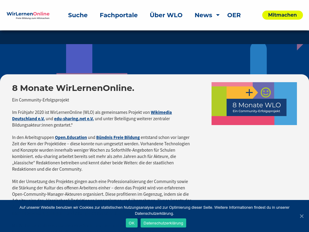 Cover: 8 Monate WirLernenOnline. | Wir lernen online