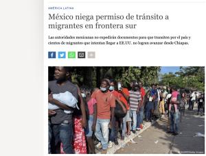 Cover: México niega permiso de tránsito a migrantes