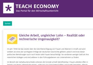 Cover: Lohnunterschiede: kostenloses Unterrichtsmaterial - Teach Economy