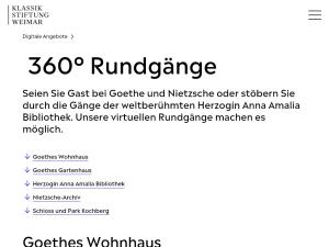 Cover: 360 Rundgänge | Digitale Angebote der Klassik Stiftung Weimar