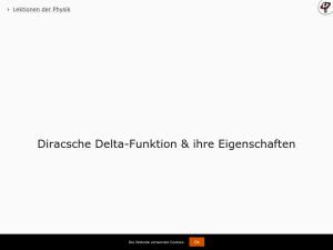 Cover: Diracsche Delta-Funktion & ihre Eigenschaften